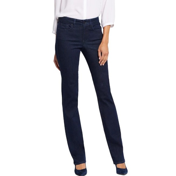 NYDJ Denim - NYDJ 4P Dark Wash Marilyn Straight Lift Tuck Technology Denim Jeans